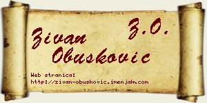 Živan Obušković vizit kartica